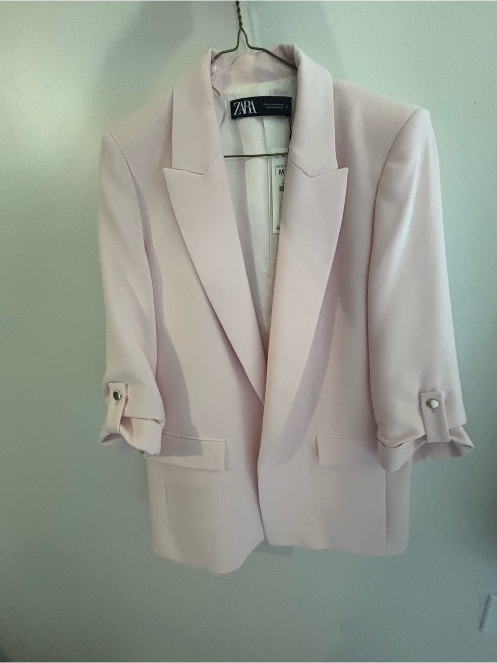 ZARA Pale Blush Tailored Blazer